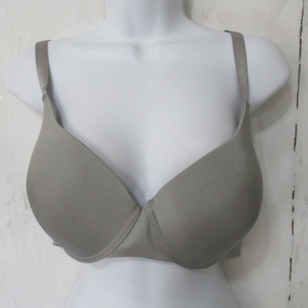 New York Elegance Bra 42D Gray Push UP Back‎ Closure Underwire